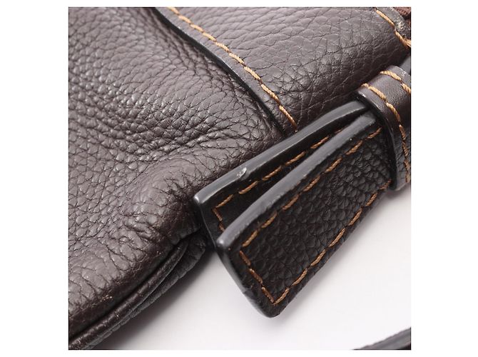 Borsa a spalla in pelle marrone Loewe - vista 6