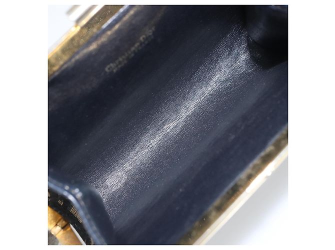 Pochette in tela Trotter Christian Dior Blu Navy Oro Auth 163016 - vista 14