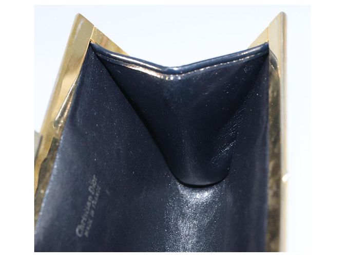 Pochette in tela Trotter Christian Dior Blu Navy Oro Auth 163016 - vista 15