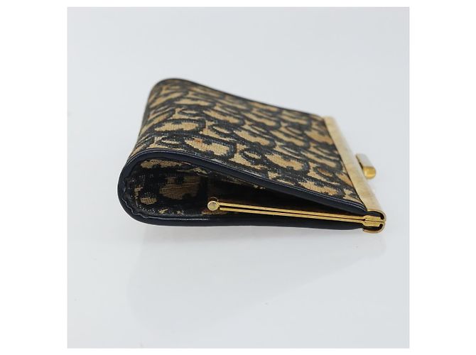 Pochette in tela Trotter Christian Dior Blu Navy Oro Auth 163016 - vista 4
