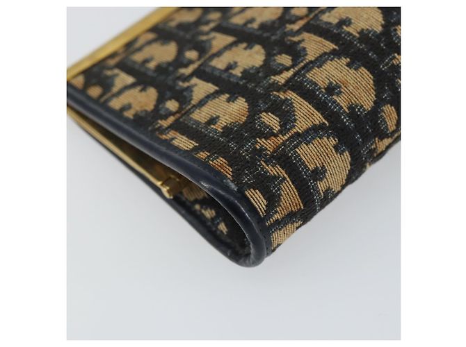 Pochette in tela Trotter Christian Dior Blu Navy Oro Auth 163016 - vista 9