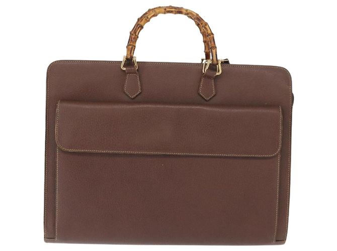 Gucci Bamboo Business Bag Leder 2-Wege Braun 015 1521 3675 Auth ar13889 - Ansicht 2