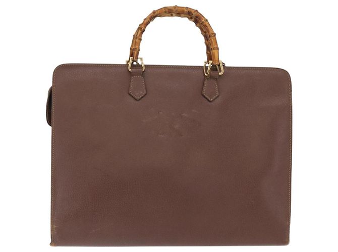 Gucci Bamboo Business Bag Leder 2-Wege Braun 015 1521 3675 Auth ar13889 - Ansicht 3