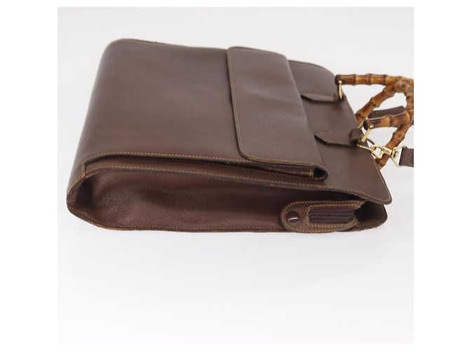 Gucci Bamboo Business Bag Leder 2-Wege Braun 015 1521 3675 Auth ar13889 - Ansicht 4