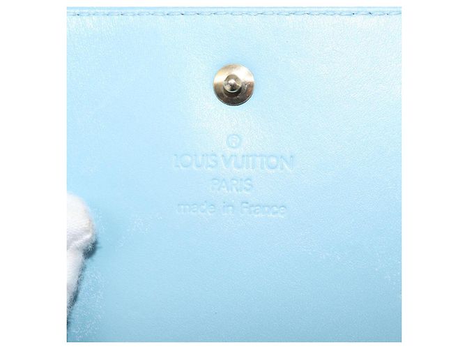 LOUIS VUITTON Portafoglio Walker Monogram Vernis Blu Baby M91073 LV Auth ti3590 Blu chiaro - vista 16