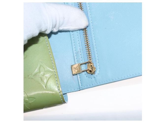 LOUIS VUITTON Portafoglio Walker Monogram Vernis Blu Baby M91073 LV Auth ti3590 Blu chiaro - vista 19
