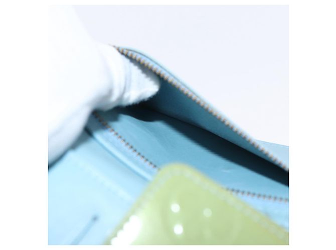 LOUIS VUITTON Portafoglio Walker Monogram Vernis Blu Baby M91073 LV Auth ti3590 Blu chiaro - vista 20