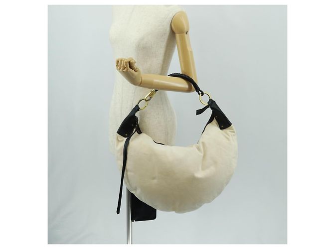 Borsa a Spalla GUCCI in Tela Avorio Oro 95332 Auth 161228 D'oro Crudo - vista 26