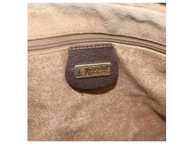 Borsa a Spalla GUCCI GG Supreme Web Sherry Line PVC Beige Oro Auth 158516 D'oro - vista 15