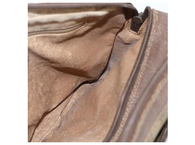 Borsa a Spalla GUCCI GG Supreme Web Sherry Line PVC Beige Oro Auth 158516 D'oro - vista 18
