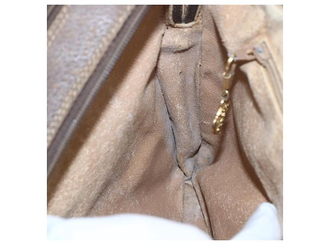Borsa a Spalla GUCCI GG Supreme Web Sherry Line PVC Beige Oro Auth 158516 D'oro - vista 19