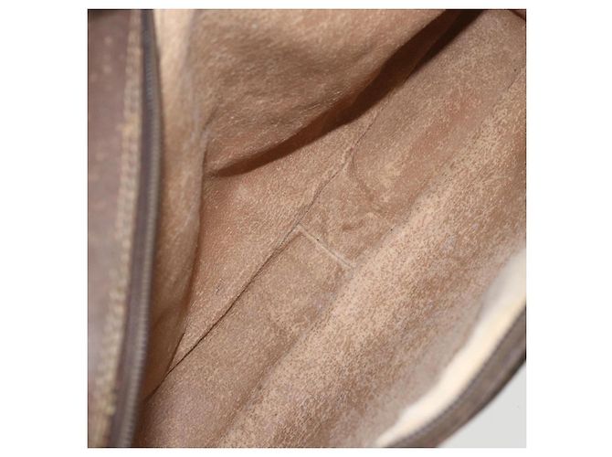 Borsa a Spalla GUCCI GG Supreme Web Sherry Line PVC Beige Oro Auth 158516 D'oro - vista 21