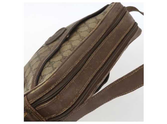 Borsa a Spalla GUCCI GG Supreme Web Sherry Line PVC Beige Oro Auth 158516 D'oro - vista 6