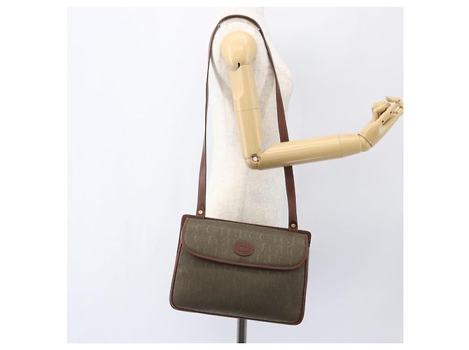 Borsa a Spalla GUCCI in Pelle Tela Marrone Oro Auth 160596 D'oro - vista 23