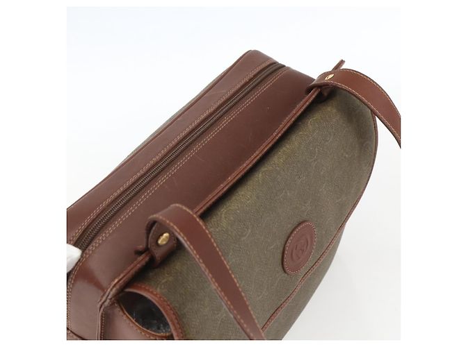 Borsa a Spalla GUCCI in Pelle Tela Marrone Oro Auth 160596 D'oro - vista 6