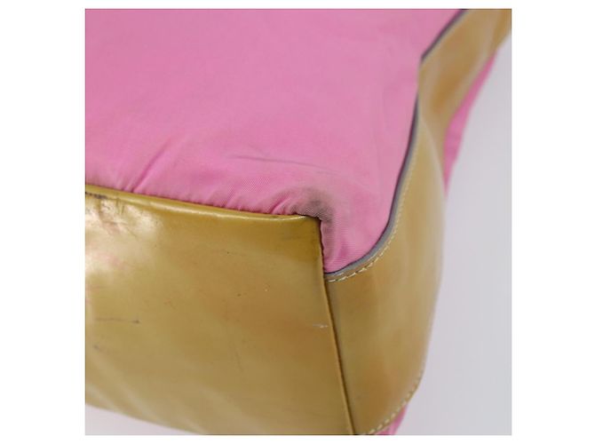Borsa a Spalla PRADA in Nylon Rosa Argento Auth 160914 - vista 10