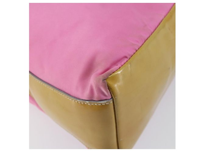 Borsa a Spalla PRADA in Nylon Rosa Argento Auth 160914 - vista 13