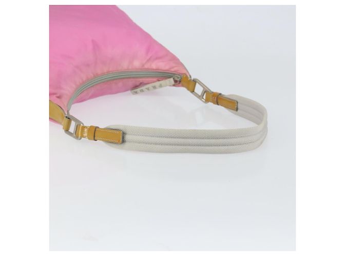 Borsa a Spalla PRADA in Nylon Rosa Argento Auth 160914 - vista 7
