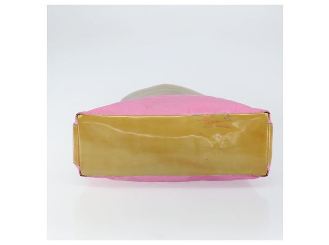 Borsa a Spalla PRADA in Nylon Rosa Argento Auth 160914 - vista 9