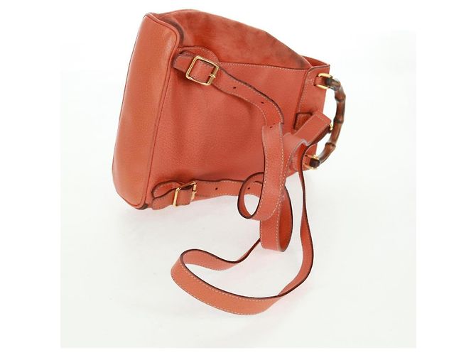 Bamboo Zaino in Bambù GUCCI Camoscio Arancione Oro 003 58 0030 Auth 159296 D'oro - vista 10
