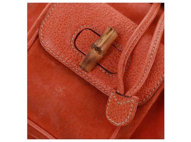 Bamboo Zaino in Bambù GUCCI Camoscio Arancione Oro 003 58 0030 Auth 159296 D'oro - vista 18