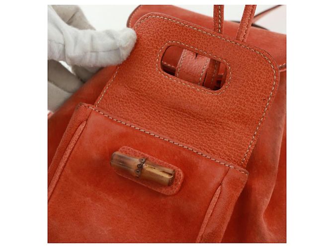 Bamboo Zaino in Bambù GUCCI Camoscio Arancione Oro 003 58 0030 Auth 159296 D'oro - vista 19