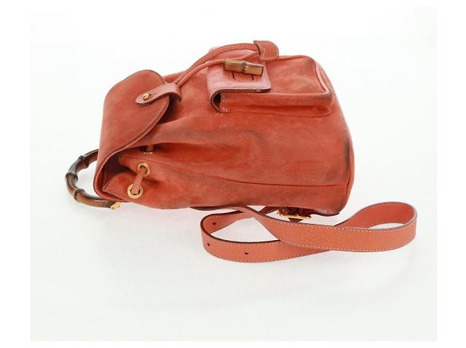 Bamboo Zaino in Bambù GUCCI Camoscio Arancione Oro 003 58 0030 Auth 159296 D'oro - vista 5