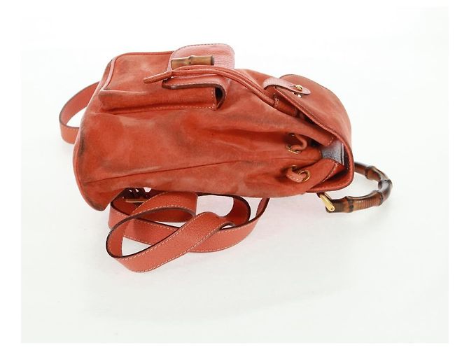 Bamboo Zaino in Bambù GUCCI Camoscio Arancione Oro 003 58 0030 Auth 159296 D'oro - vista 6