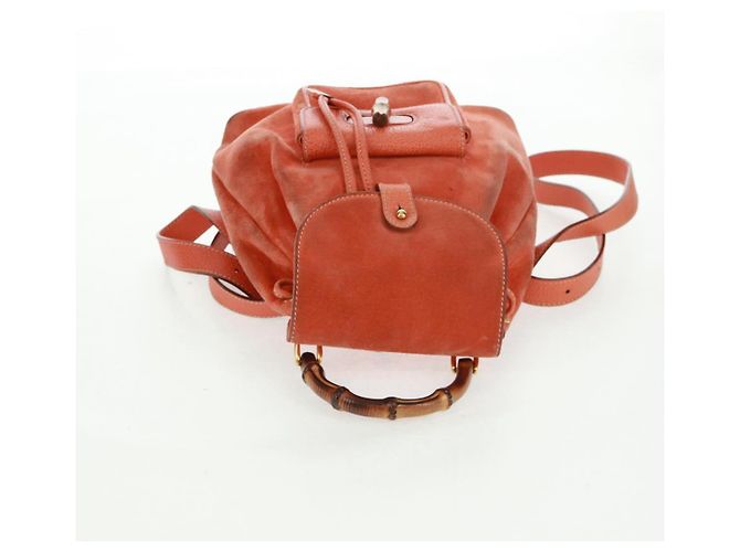 Bamboo Zaino in Bambù GUCCI Camoscio Arancione Oro 003 58 0030 Auth 159296 D'oro - vista 7