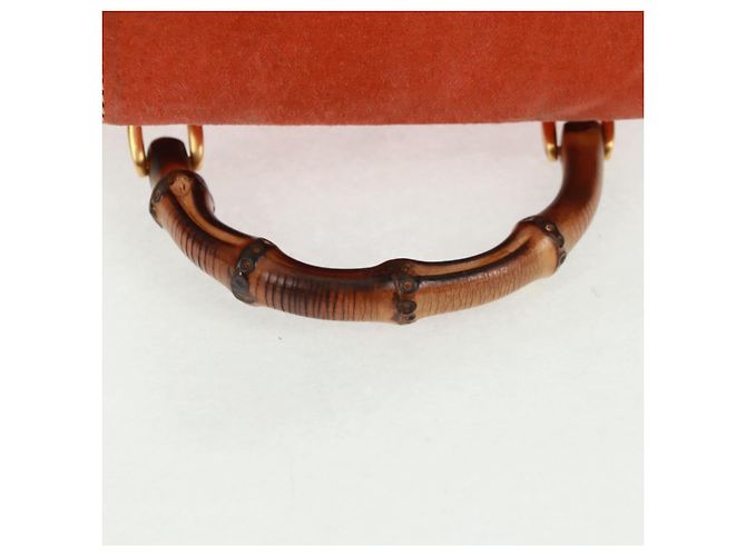 Bamboo Zaino in Bambù GUCCI Camoscio Arancione Oro 003 58 0030 Auth 159296 D'oro - vista 8