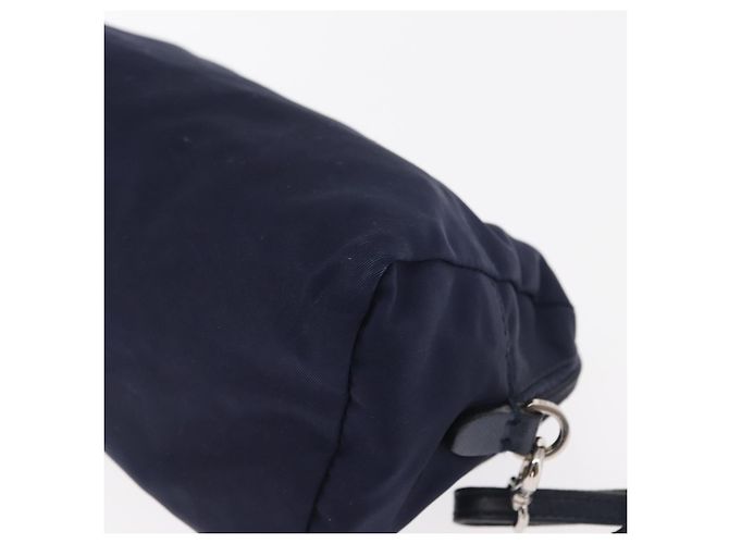 Pochette Prada Nylon Blu Navy Argento Auth hk3259 - vista 10