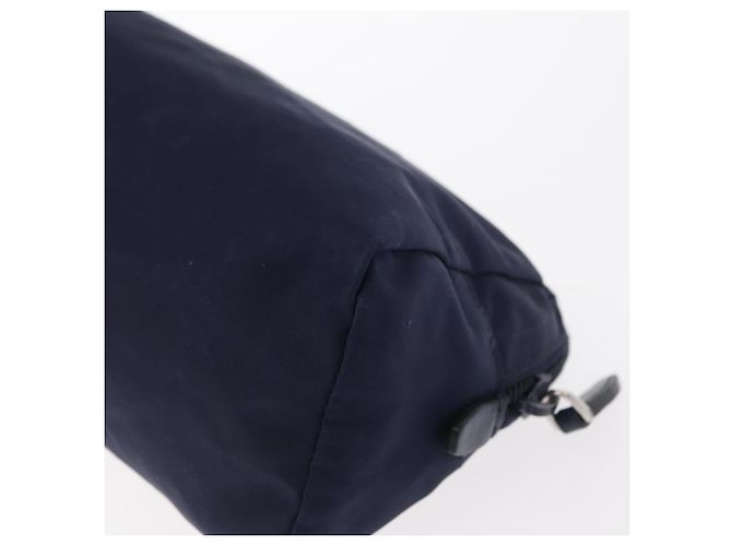 Pochette Prada Nylon Blu Navy Argento Auth hk3259 - vista 12
