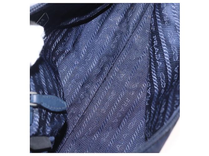 Pochette Prada Nylon Blu Navy Argento Auth hk3259 - vista 16