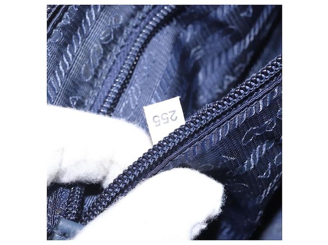 Pochette Prada Nylon Blu Navy Argento Auth hk3259 - vista 21