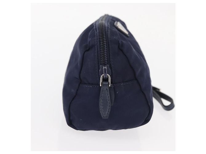 Pochette Prada Nylon Blu Navy Argento Auth hk3259 - vista 5