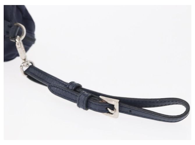 Pochette Prada Nylon Blu Navy Argento Auth hk3259 - vista 7