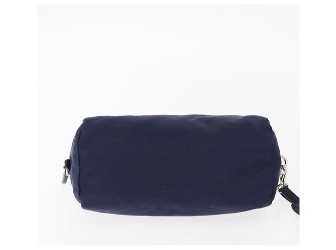 Pochette Prada Nylon Blu Navy Argento Auth hk3259 - vista 8
