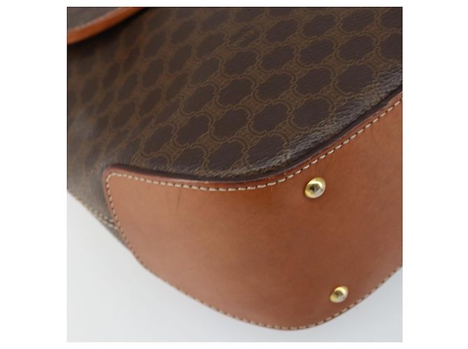 Céline Borsa a mano in tela Macadam CELINE in pelle PVC 2 in 1 marrone oro Auth 161001 - vista 13
