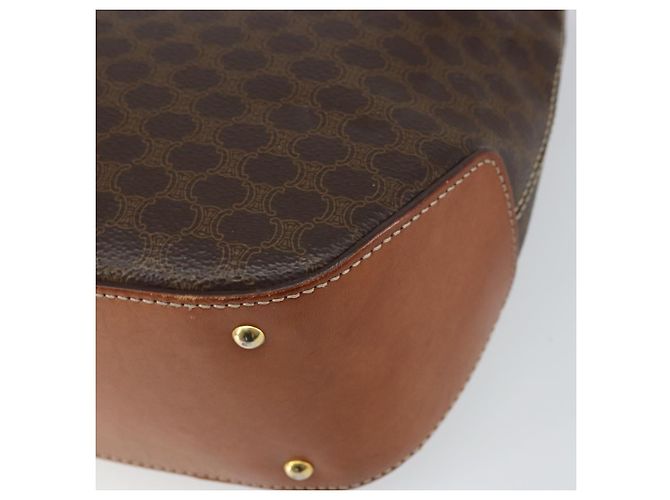 Céline Borsa a mano in tela Macadam CELINE in pelle PVC 2 in 1 marrone oro Auth 161001 - vista 14