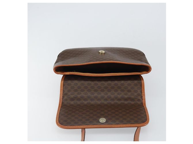 Céline Borsa a mano in tela Macadam CELINE in pelle PVC 2 in 1 marrone oro Auth 161001 - vista 17