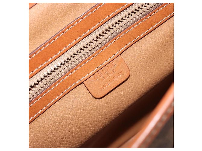 Céline Borsa a mano in tela Macadam CELINE in pelle PVC 2 in 1 marrone oro Auth 161001 - vista 18