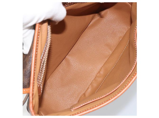 Céline Borsa a mano in tela Macadam CELINE in pelle PVC 2 in 1 marrone oro Auth 161001 - vista 19