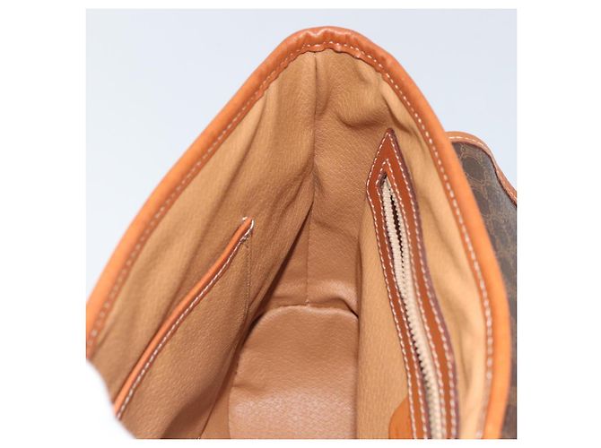 Céline Borsa a mano in tela Macadam CELINE in pelle PVC 2 in 1 marrone oro Auth 161001 - vista 21