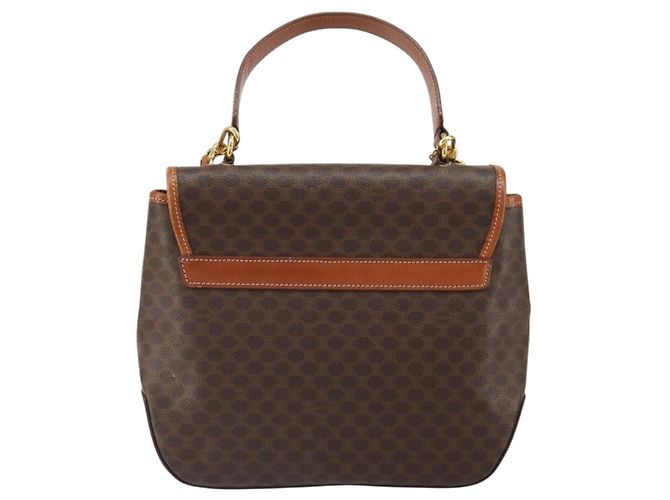 Céline Borsa a mano in tela Macadam CELINE in pelle PVC 2 in 1 marrone oro Auth 161001 - vista 3