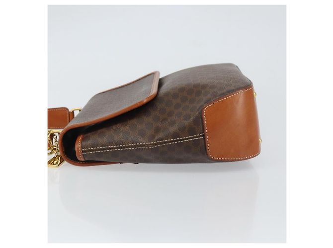 Céline Borsa a mano in tela Macadam CELINE in pelle PVC 2 in 1 marrone oro Auth 161001 - vista 5