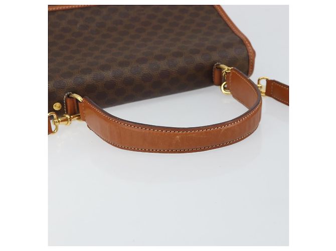 Céline Borsa a mano in tela Macadam CELINE in pelle PVC 2 in 1 marrone oro Auth 161001 - vista 7