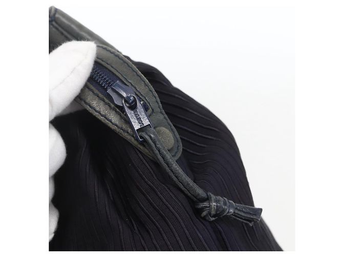 Borsa a Spalla LOEWE Nylon Blu Navy Oro Auth 159401 D'oro - vista 10