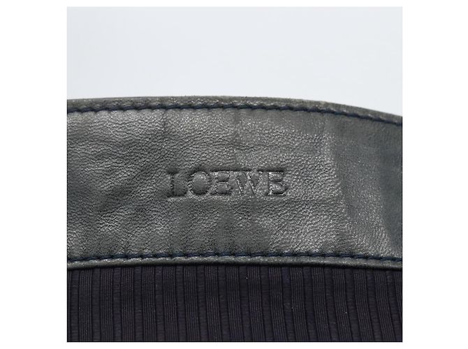 Borsa a Spalla LOEWE Nylon Blu Navy Oro Auth 159401 D'oro - vista 11