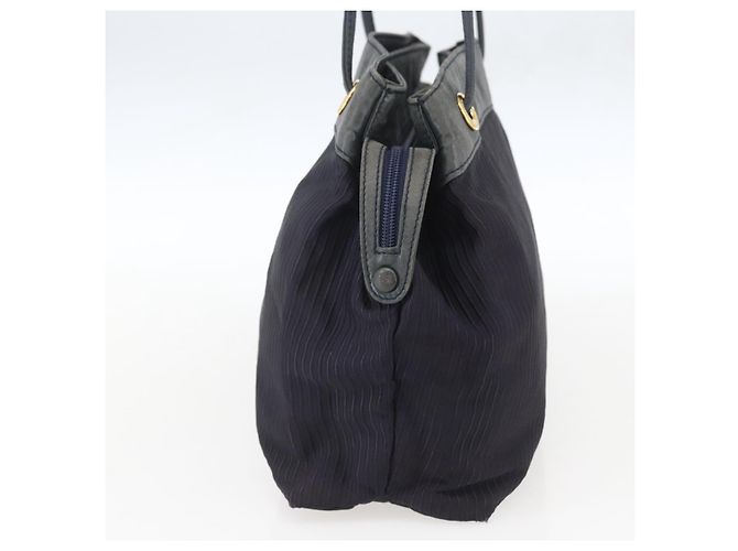 Borsa a Spalla LOEWE Nylon Blu Navy Oro Auth 159401 D'oro - vista 4