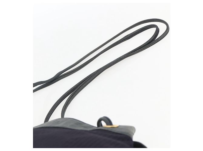 Borsa a Spalla LOEWE Nylon Blu Navy Oro Auth 159401 D'oro - vista 8